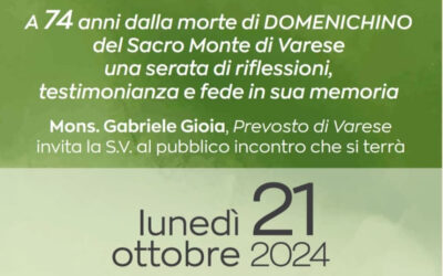 21 Ottobre 2024 – in ricordo di Domenichino Zamberletti