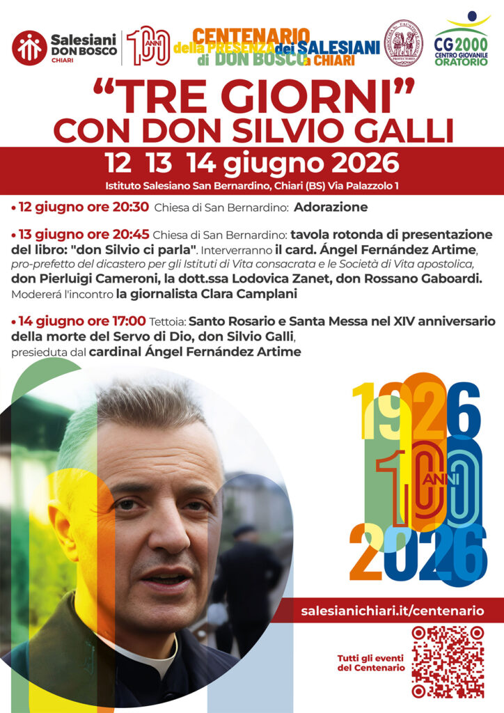 🟢🟠🔵 100 anni di Salesiani a Chiari!Torna l'atteso appuntamento dedicato al Servo di Dio don Silvio Galli.
Il secondo fine settimana di giugno è dedicato al suo ricordo e alla preghiera di adorazione.i 