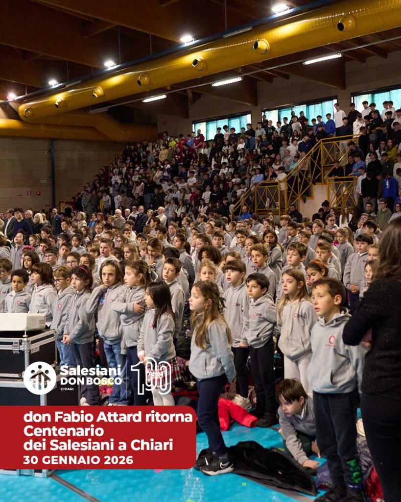 ecco il testo annesso🟢🟠🔵 100 anni di Salesiani a Chiari!Con grande entusiasmo e partecipazione gli alunni dell'Istituto San Bernardino hanno accolto don Fabio Attard, Rettor Maggiore della Congregazione Salesiana.L'evento si è svolto
📅 Venerdì 30 gennaio 2026
🕕 Ore 11:00
📍 Palazzetto Don Elia Comini, Istituto Salesiano San Bernardino in Via Palazzolo 1, Chiari (BS)Un'occasione unica per i ragazzi e per tutti noi di incontrare nuovamente il nostro caro sacerdote, guida di tutta la comunità salesiana.🏫 Scuole Salesiane Chiari
📌 Via Palazzolo 1, Chiari Bs
📞 327 788 4686
https://salesianichiari.it/#SalesianiChiari #ScuoleSalesianeChiari #OratorioDonBosco #CentenarioSalesianiChiari #SanBernardino #LombardiaSalesiani #EventiChiari #donFabioAttard #donBosco