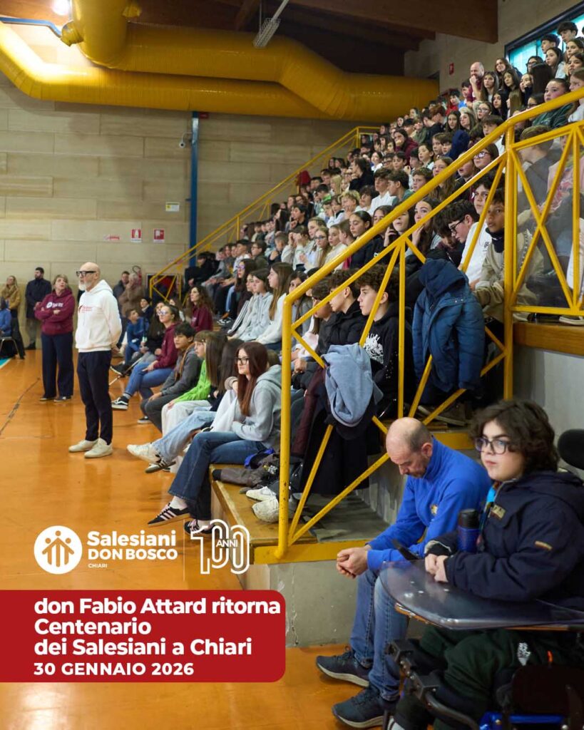 ecco il testo annesso🟢🟠🔵 100 anni di Salesiani a Chiari!Con grande entusiasmo e partecipazione gli alunni dell'Istituto San Bernardino hanno accolto don Fabio Attard, Rettor Maggiore della Congregazione Salesiana.L'evento si è svolto
📅 Venerdì 30 gennaio 2026
🕕 Ore 11:00
📍 Palazzetto Don Elia Comini, Istituto Salesiano San Bernardino in Via Palazzolo 1, Chiari (BS)Un'occasione unica per i ragazzi e per tutti noi di incontrare nuovamente il nostro caro sacerdote, guida di tutta la comunità salesiana.🏫 Scuole Salesiane Chiari
📌 Via Palazzolo 1, Chiari Bs
📞 327 788 4686
https://salesianichiari.it/#SalesianiChiari #ScuoleSalesianeChiari #OratorioDonBosco #CentenarioSalesianiChiari #SanBernardino #LombardiaSalesiani #EventiChiari #donFabioAttard #donBosco